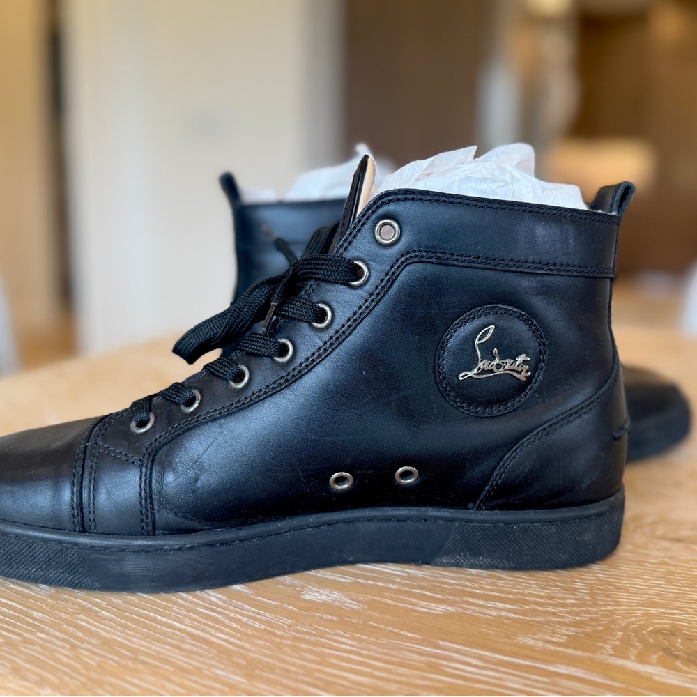 Christian Louboutin Black Leather Sneakers